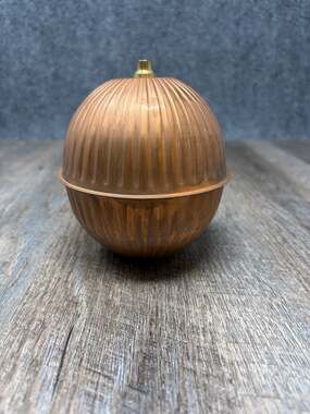 Vintage corrugated Copper Toilet Tank Float Ball 4x5in restoration-repair-EUC